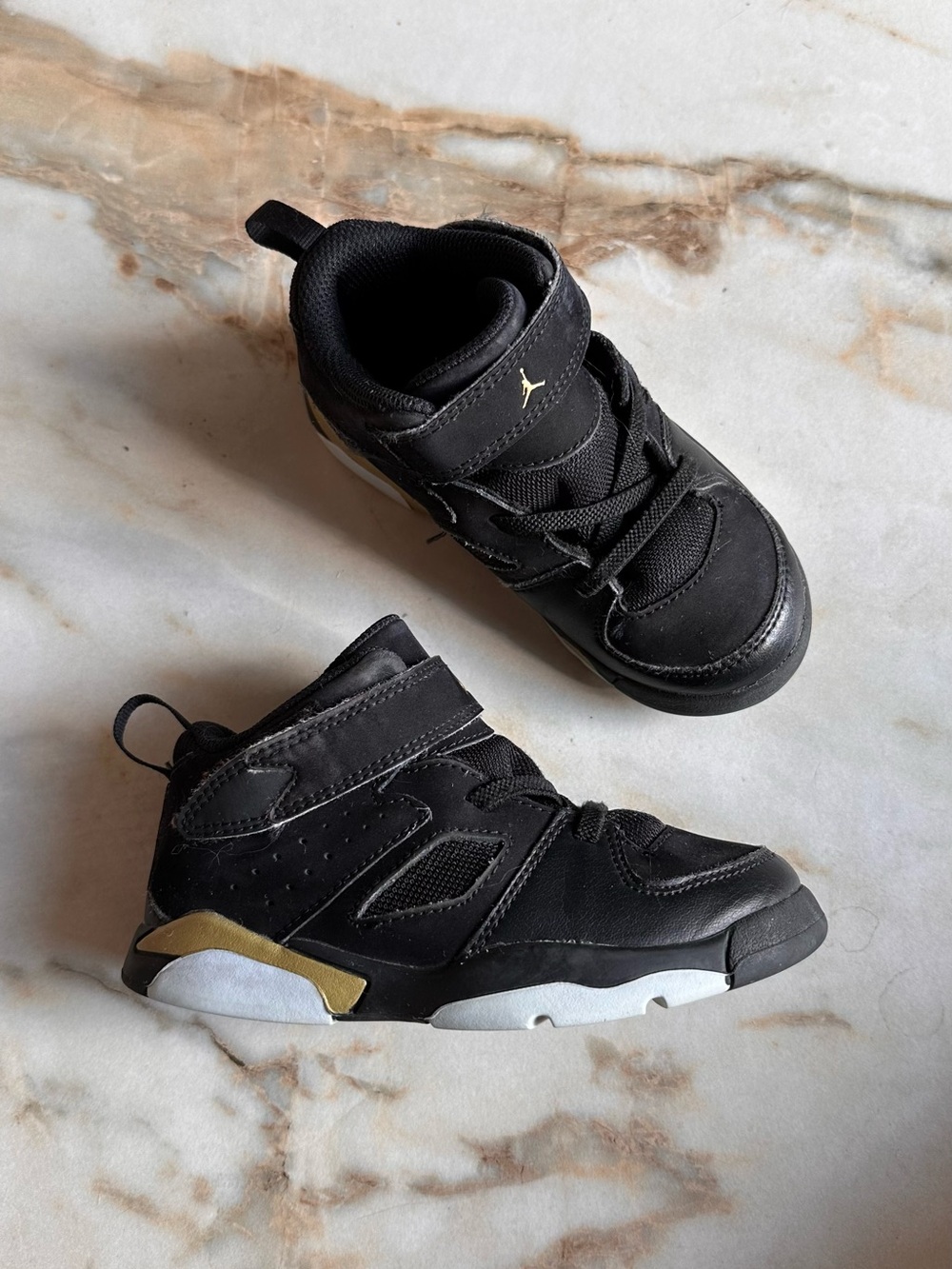Nike Air Jordan Flight Club 91 TD Black Gold Toddler Size 9C DM1687-007